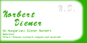 norbert diener business card